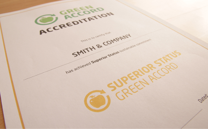 Green Accord certificate