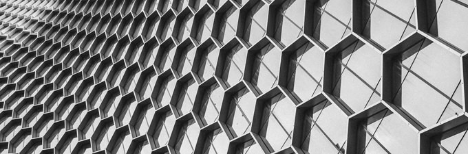 Hexagonal windows on a building exterior